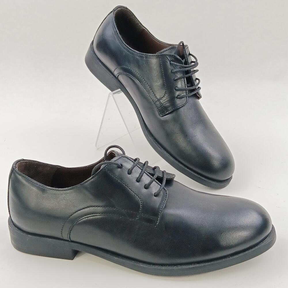 Zara Man Shoes Mens Size 7 Black Leather Derby Lace Up Dress Oxford 2016/002/040